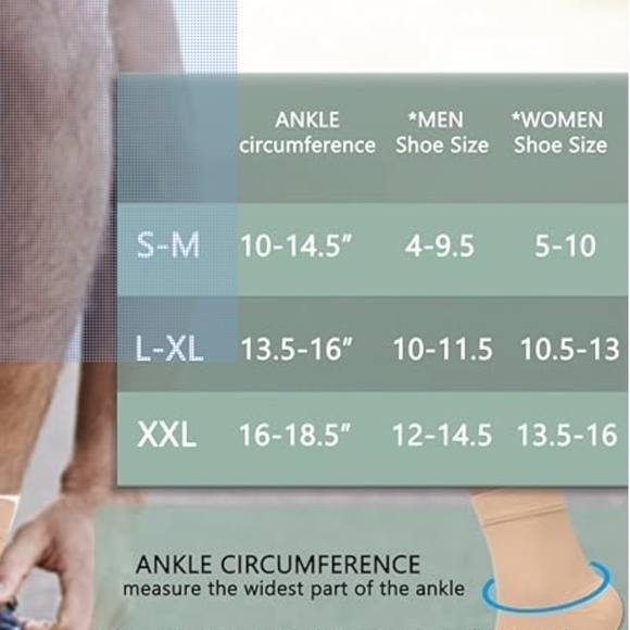 ANKLE COMPRESSION SLEEVE - ANKLE BRACE SMALL-MEDIUM - Picture 4 of 4